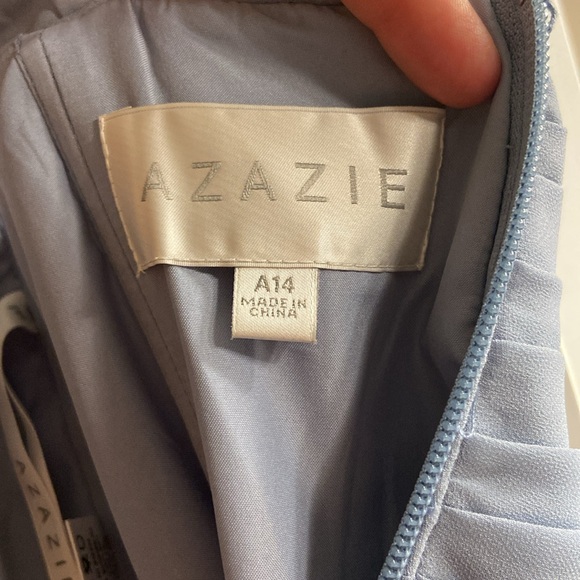 Light purple/grey Azazie dress - Picture 3 of 5